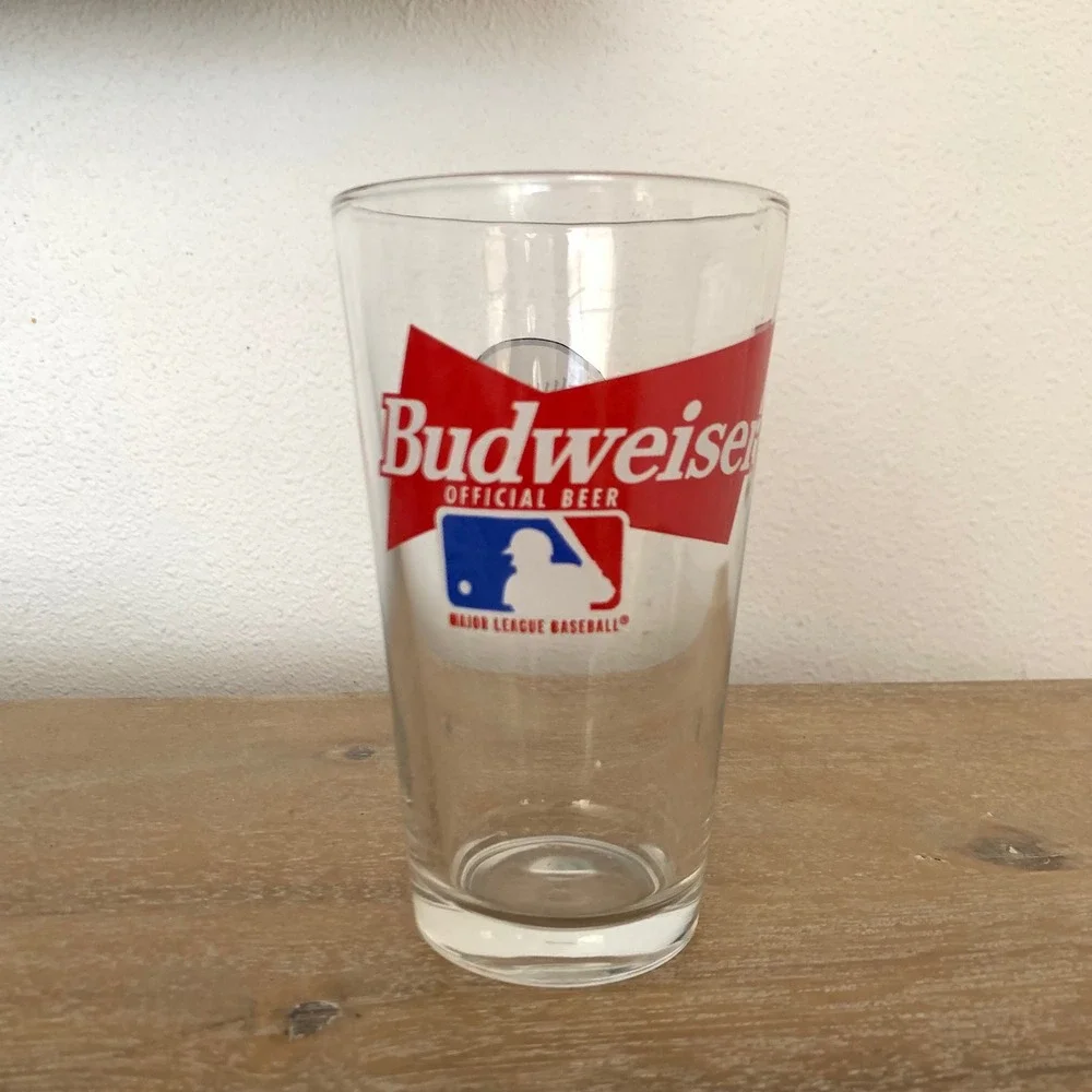 Budweiser San Francisco Giants MLB Official Beer Pint Glass Clear Red Orange
